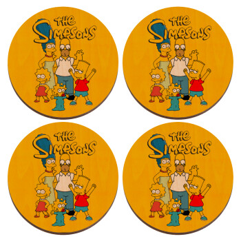 The Simpsons, ΣΕΤ x4 Σουβέρ ξύλινα στρογγυλά plywood (9cm)