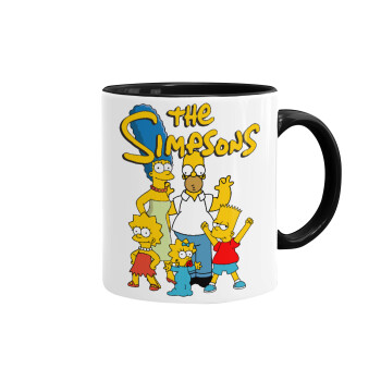 The Simpsons, Κούπα χρωματιστή μαύρη, κεραμική, 330ml