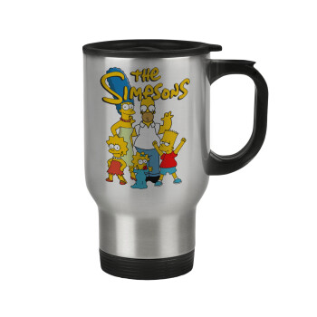 The Simpsons, Stainless steel travel mug with lid, double wall 450ml