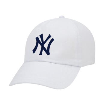 New York , Καπέλο Ενηλίκων Baseball Λευκό 5-φύλλο (POLYESTER, ΕΝΗΛΙΚΩΝ, UNISEX, ONE SIZE)