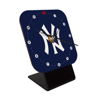 New York , Quartz Wooden table clock with hands (10cm)