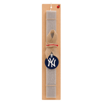 New York , Easter Set, wooden keychain & scented Easter candle flat (30cm) (GRAY)