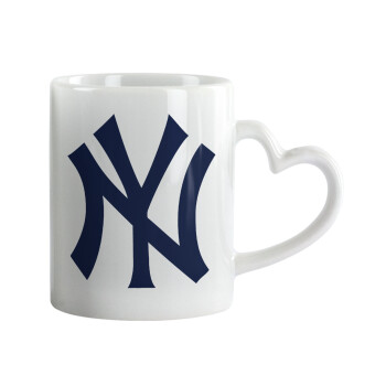 New York , Mug heart handle, ceramic, 330ml