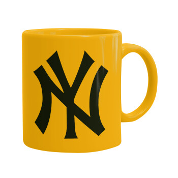 New York , Ceramic coffee mug yellow, 330ml (1pcs)