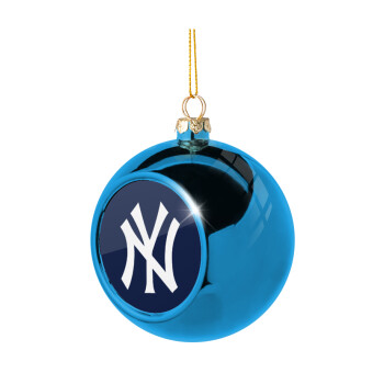 New York , Blue Christmas tree ball ornament 8cm