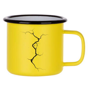 Cracked, Metallic enamel MATT Yellow cup 360ml