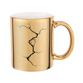 Cracked, Mug ceramic, gold mirror, 330ml