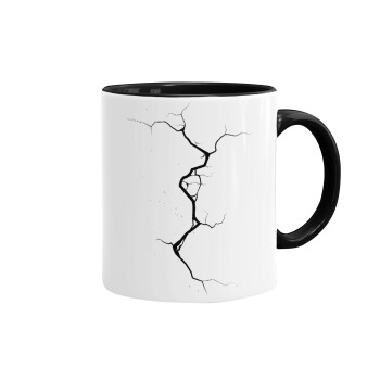 Cracked, Κούπα χρωματιστή μαύρη, κεραμική, 330ml