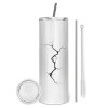 Tumbler stainless steel 600ml, with metal straw & cleaning brush