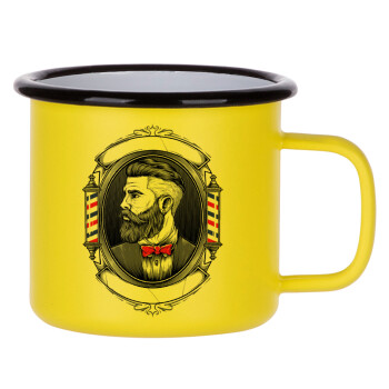 Barber shop, Metallic enamel MATT Yellow cup 360ml