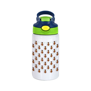 Μελισσούλες, Παιδικό παγούρι θερμό, ανοξείδωτο, με καλαμάκι ασφαλείας, πράσινο/μπλε (350ml)