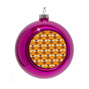 Bee, Purple Christmas tree ornament bauble 8cm