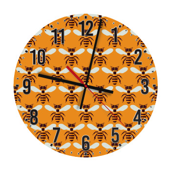 Bee, Ρολόι τοίχου ξύλινο (30cm)