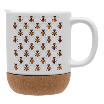 Bee, Ceramic coffee mug Cork (MAT), 330ml (1pcs)