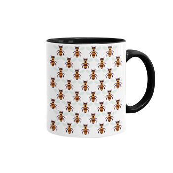 Bee, Mug colored black, ceramic, 330ml