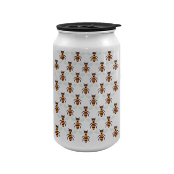 Bee, Κούπα ταξιδιού μεταλλική με καπάκι (tin-can) 500ml