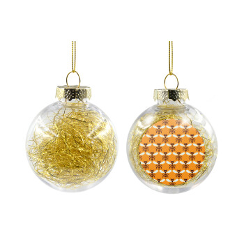 Bee, Transparent Christmas tree ball ornament with gold filling 8cm