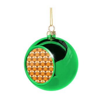 Bee, Green Christmas tree ornament ball 8cm