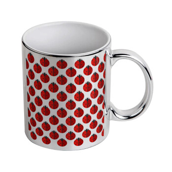 Coccinella, Mug ceramic, silver mirror, 330ml