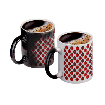 Coccinella, Color changing magic Mug, ceramic, 330ml when adding hot liquid inside, the black colour desappears (1 pcs)