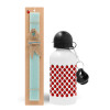 Easter Set, metallic aluminum water bottle (500ml) & scented flat candle (30cm) (TURQUOISE)