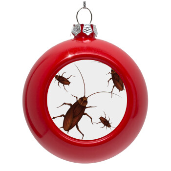 Blattodea, Red Christmas tree ornament bauble 8cm