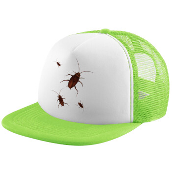 Blattodea, Adult Soft Trucker Hat with Mesh GREEN/WHITE (POLYESTER, ADULT, ONE SIZE)