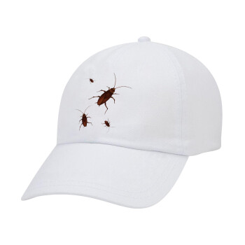 Κατσαρίδα, Καπέλο Ενηλίκων Baseball Λευκό 5-φύλλο (POLYESTER, ΕΝΗΛΙΚΩΝ, UNISEX, ONE SIZE)