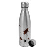 Metallic water bottle, stainless steel, 750ml