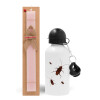 Easter Set, metallic aluminum bottle (500ml) & aromatic flat Easter candle (30cm) (PINK)