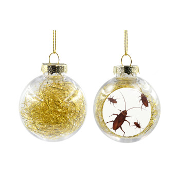 Blattodea, Transparent Christmas tree ball ornament with gold filling 8cm