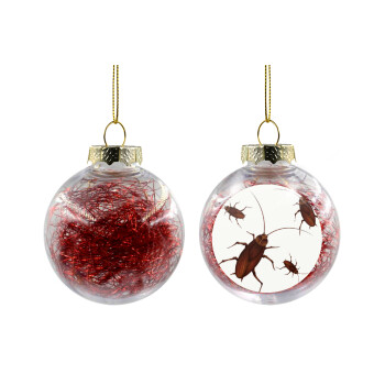 Blattodea, Χριστουγεννιάτικη μπάλα δένδρου διάφανη με κόκκινο γέμισμα 8cm