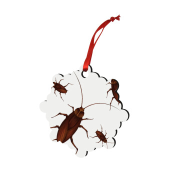 Blattodea, Χριστουγεννιάτικο στολίδι snowflake ξύλινο 7.5cm
