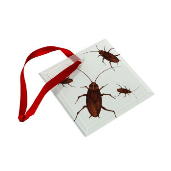 Blattodea, Christmas ornament, glass square ornament 9x9cm