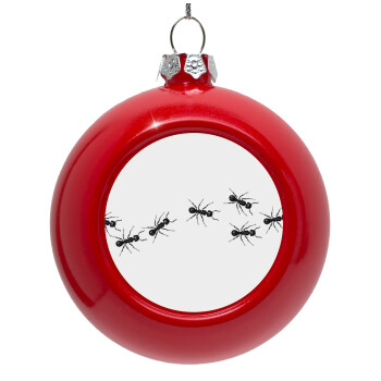 Ants, Red Christmas tree ornament bauble 8cm