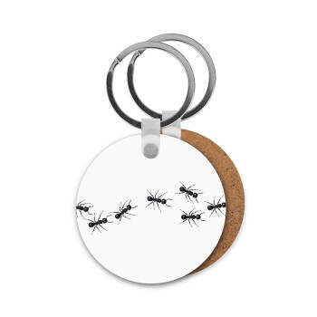 Ants, Μπρελόκ Ξύλινο στρογγυλό MDF Φ5cm
