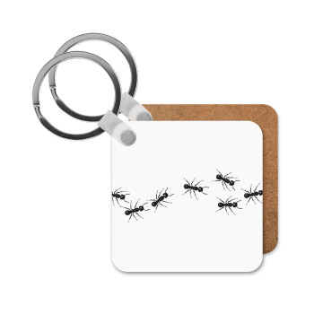 Ants, Μπρελόκ Ξύλινο τετράγωνο MDF