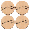 ΣΕΤ x4 Σουβέρ ξύλινα στρογγυλά plywood (9cm)