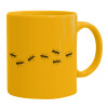 Ceramic coffee mug yellow, 330ml (1pcs)