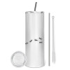 Tumbler stainless steel 600ml, with metal straw & cleaning brush