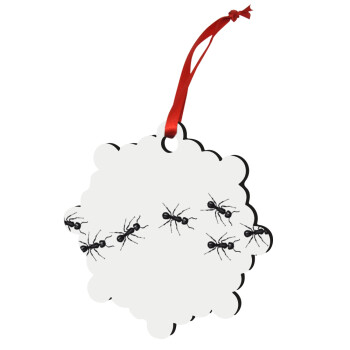 Ants, Χριστουγεννιάτικο στολίδι snowflake ξύλινο 7.5cm