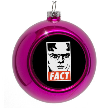 Dunder Mifflin FACT, Purple Christmas tree ornament bauble 8cm