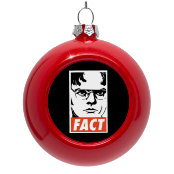 Dunder Mifflin FACT, Red Christmas tree ornament bauble 8cm