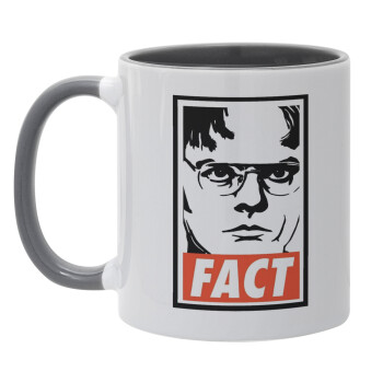 Dunder Mifflin FACT, Κούπα χρωματιστή γκρι, κεραμική, 330ml