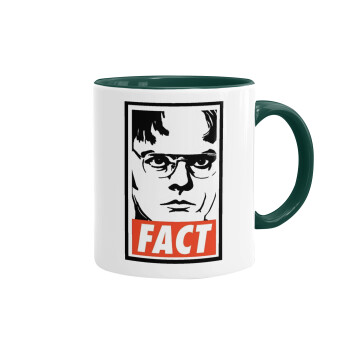 Dunder Mifflin FACT, Κούπα χρωματιστή πράσινη, κεραμική, 330ml