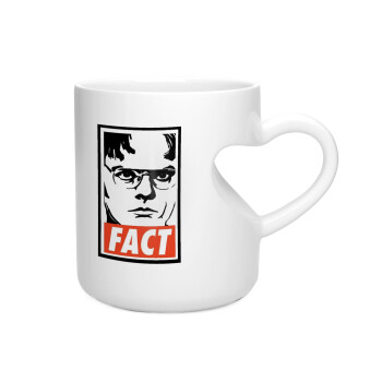 Dunder Mifflin FACT, Κούπα καρδιά λευκή, κεραμική, 330ml