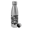 Metallic water bottle, stainless steel, 750ml