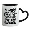 Mug heart black handle, ceramic, 330ml