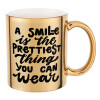 Mug ceramic, gold mirror, 330ml