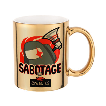 Among US Sabotage, Mug ceramic, gold mirror, 330ml